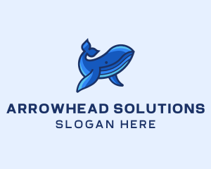 Blue Marine Whale logo design