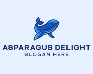 Blue Marine Whale logo design