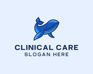 Blue Marine Whale logo design