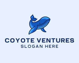 Blue Marine Whale logo design