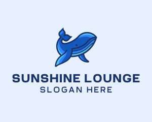 Blue Marine Whale logo design