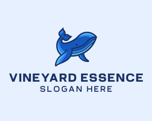 Blue Marine Whale logo design