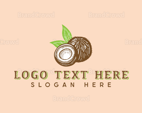 Tropical Coconut Fruit Logo