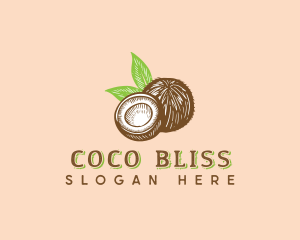Tropical Coconut Fruit logo design