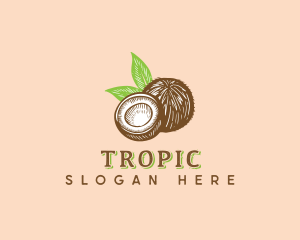 Tropical Coconut Fruit logo design