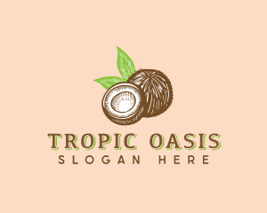 Tropical Coconut Fruit logo design