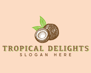 Tropical Coconut Fruit logo design