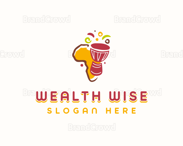 Musical African Djembe Drum Logo