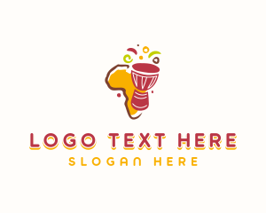 Percussion - Musical African Djembe Drum logo design