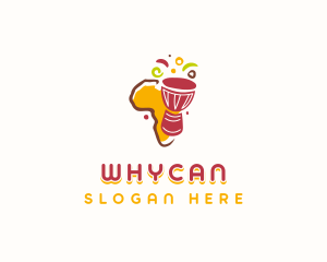 Musical African Djembe Drum Logo