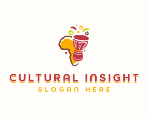 Musical African Djembe Drum logo design