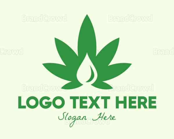 Green Cannabis Droplet Logo