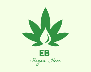 Environment - Green Cannabis Droplet logo design
