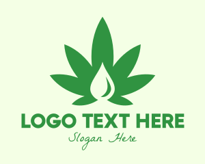 Green Cannabis Droplet Logo