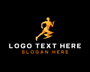 Running - Human Lightning Flash logo design
