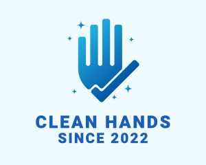 Hand Sanitation Checkmark logo design