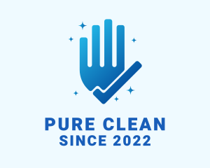 Sanitize - Hand Sanitation Checkmark logo design