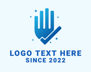 Sanitize - Hand Sanitation Checkmark logo design
