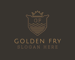 Golden Crown Shield logo design