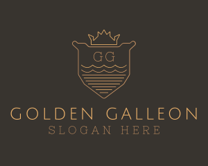 Golden Crown Shield logo design