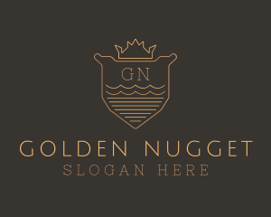 Golden Crown Shield logo design