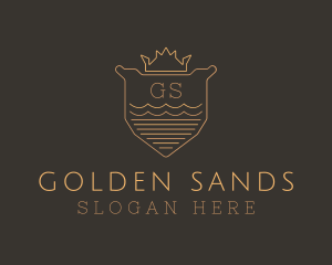 Golden Crown Shield logo design