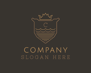 Enterprise - Golden Crown Shield logo design