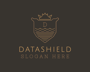 Golden Crown Shield logo design