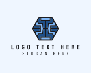 Geometrical - Circuit Tech Icon logo design