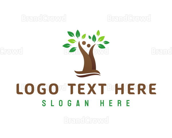 Brown Couple Tree Logo