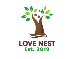 Couple - Brown Couple Tree logo design