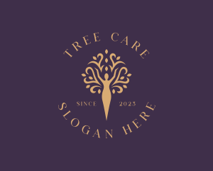 Ornament Woman Tree  logo design