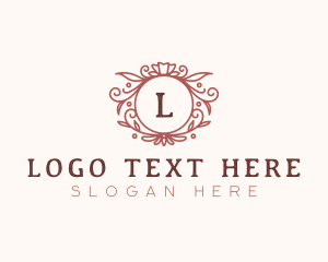 Hotel - Floral Crest Ornamental logo design