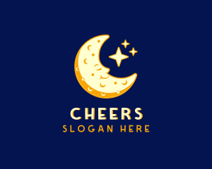 Smiling Moon Cartoon Logo