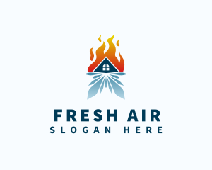 Heating Cooling House logo design