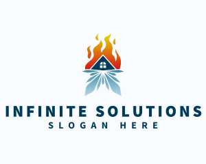 Sustainability - Heating Cooling House logo design