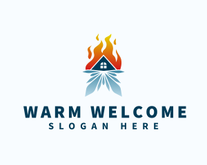 Heating Cooling House logo design