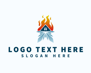 Thermal - Heating Cooling House logo design