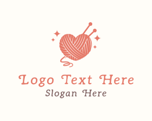 Yarn - Heart Knit Yarn logo design