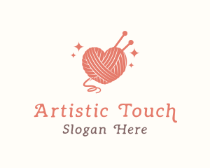 Heart Knit Yarn logo design