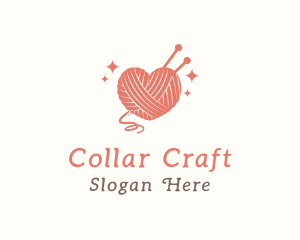 Heart Knit Yarn logo design