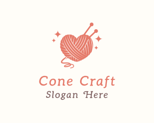 Heart Knit Yarn logo design