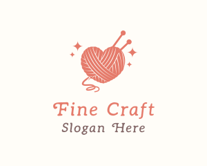 Heart Knit Yarn logo design