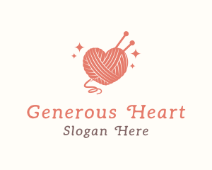 Heart Knit Yarn logo design