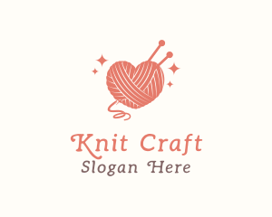 Heart Knit Yarn logo design