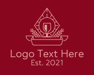 Winery - Winery Glass Emblem logo design
