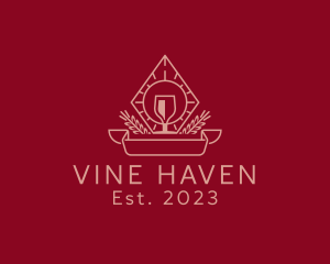 Winery Glass Sacrament logo design