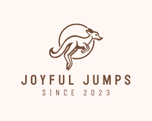 Jumping Australian Kangaroo logo design