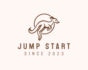 Jumping Australian Kangaroo logo design