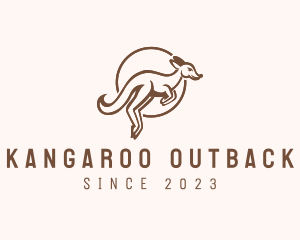 Jumping Australian Kangaroo logo design